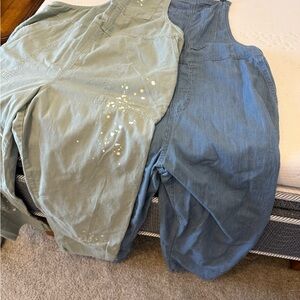 Aerie Light Green and Blue Overalls